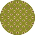 thumbnail image 1 of Ahgly Tapis Rond Lavable en Machine Intérieur Transitionnel Jaune Foncé Vert, 6 Pieds Rond, 1 of 7