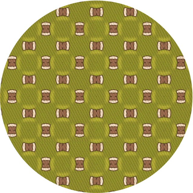 Ahgly Company Machine Washable Indoor Round Transitional Dark Yellow Green Area Rugs, 4' Round