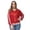 Red, variant on Women's Plus Size Long Sleeve Sparkle Sequin Jacket Zip Front Coat Stripe Bomber, Red, Large