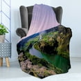 thumbnail image 4 of Idaho Soft Flannel Fleece Throw Blanket, Natural Landscape Picturesque of Snake River and Clear Sky in Twin Falls USA, Cozy Plush for Indoor and Outdoor Use, 60" x 80", Multicolor, by Ambesonne, 4 of 5