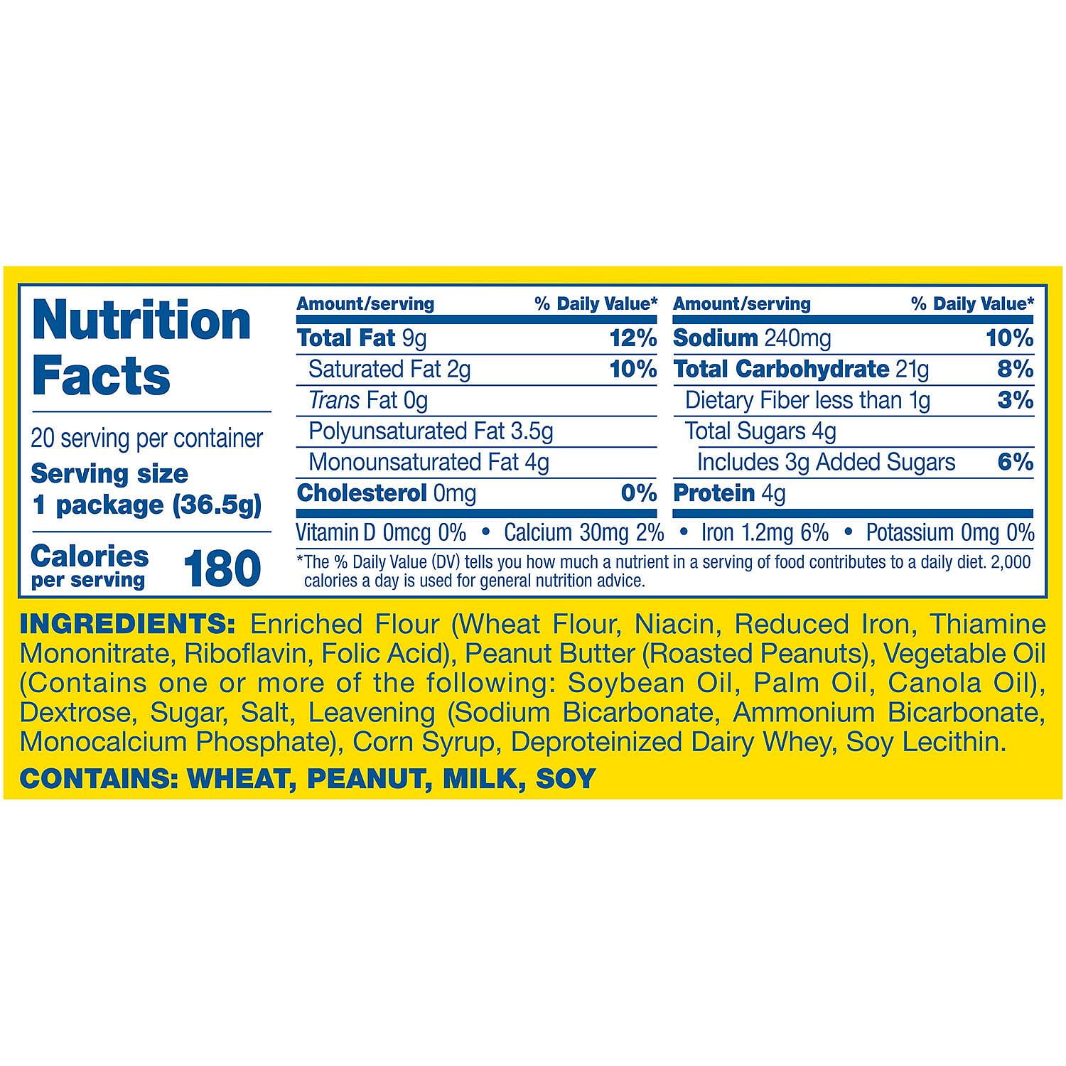 Lance Toasty Peanut Butter Sandwich Crackers (1.29 oz., 40 ct.)