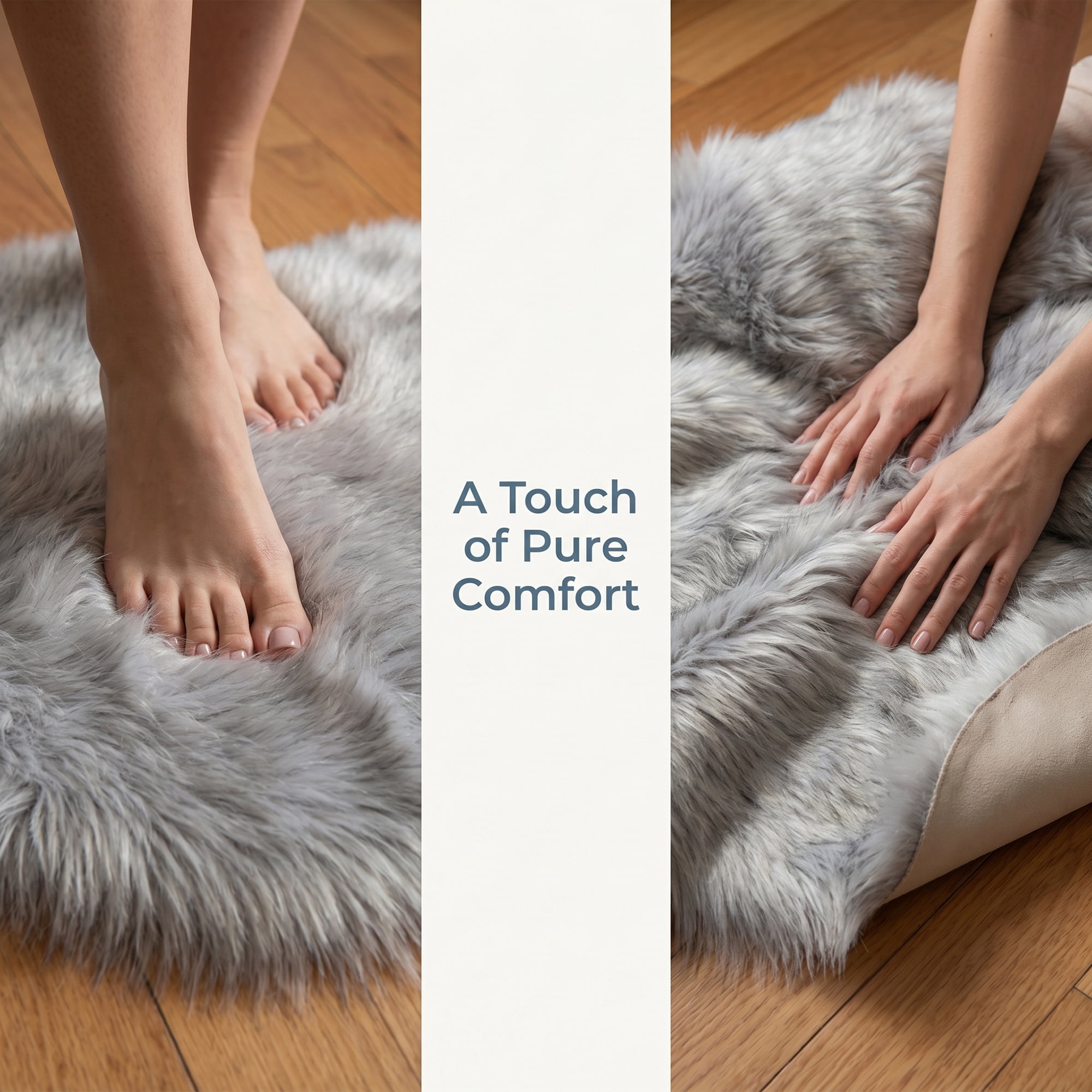 Unique Bargains Shaggy Area Rug Washable Fluffy Bedroom Rug Non Slip 35" x 24" Gray