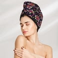 thumbnail image 2 of Yiaed Ladybug Print Hair Cap with Button,Coral Fleece Hair Towel Wrap for Women Wet Hair,Quick Dry Turban for Wet Hair Long Thick Hair, 2 of 5