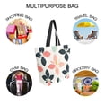thumbnail image 7 of FORMRS Womens Canvas Tote Bag with Zipper Inner Pocket Shoulder Handbag, Black Retro Flower, 7 of 7