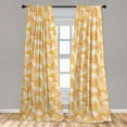 thumbnail image 5 of Ambesonne Floral Curtains, Flowery Silhouette Warm Tone, Pair of 28"x95", Pastel Brown Pale Orange, 5 of 5