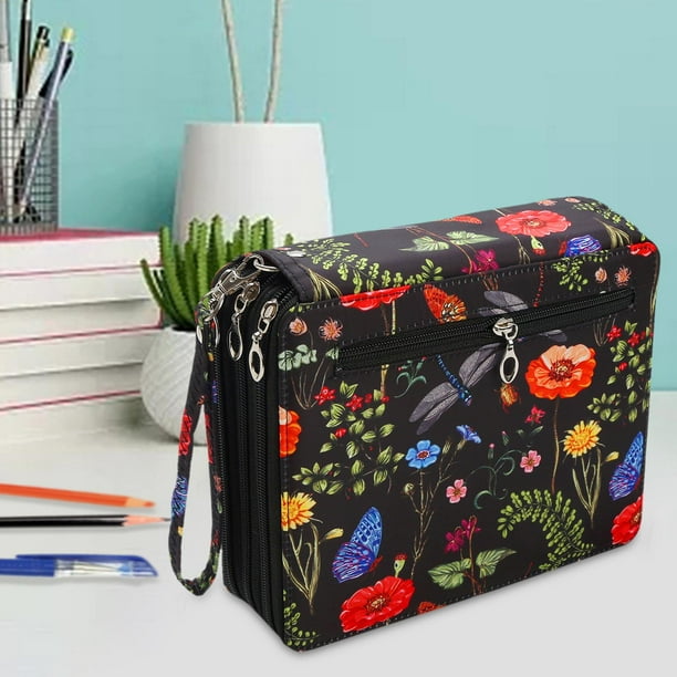Estuche de Lápices de Colores Perfecl Almacenamiento de 120 Ranuras Negro