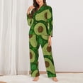 thumbnail image 2 of Daiia Big Colorful Avocados for Women's Long-Sleeved Pajama Set – Soft & Comfortable Sleepwear Button-Up Pajamas Cozy Lounge Wear-, 2 of 7
