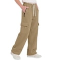 thumbnail image 5 of BXJX Boys Cargo Sweatpants Size 10-12 T, Straight-Leg Relaxed Fit Casual Elastic Waist Kids Athletic Pants with Drawstring Khaki, 5 of 8