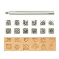 thumbnail image 2 of 12x Leather Stamping Tools, Leather Working Saddle Making Stamps Set Special Shape Stamp Punch Set Carving Leather Craft Stamp Handmade Art Tools , grass, 96mm, 2 of 10