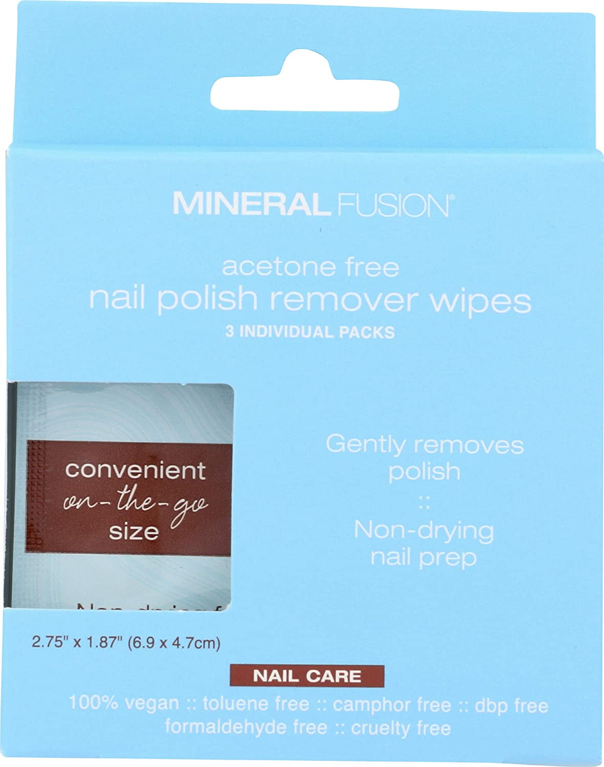 MINERAL FUSION, NAIL POLISH REMOVER,WIPES 3 CT