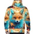 thumbnail image 7 of Cauagu Fiery Red Maple Leaf Fox for Men's Pullover Hooded Sweatshirt Athletic Casual Hoodie Aautumn Hoodie Sweatshirt for Men Pullover Casual Hooded Sweatshirt-4X-Large, 7 of 7