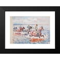 thumbnail image 2 of Ivan Ivanec 14x11 Black Modern Framed Museum Art Print Titled - Military on Horses Crossing the River (1918-1920), 2 of 5