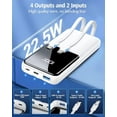 thumbnail image 5 of Portable Charger Power Bank, 20000mAh Fast Charging Portable Battery Pack with Built in USB-C(22.5W) and iOS(20W) Output Cables Compatible for iPhone Android Samsung Phone, White, 5 of 7