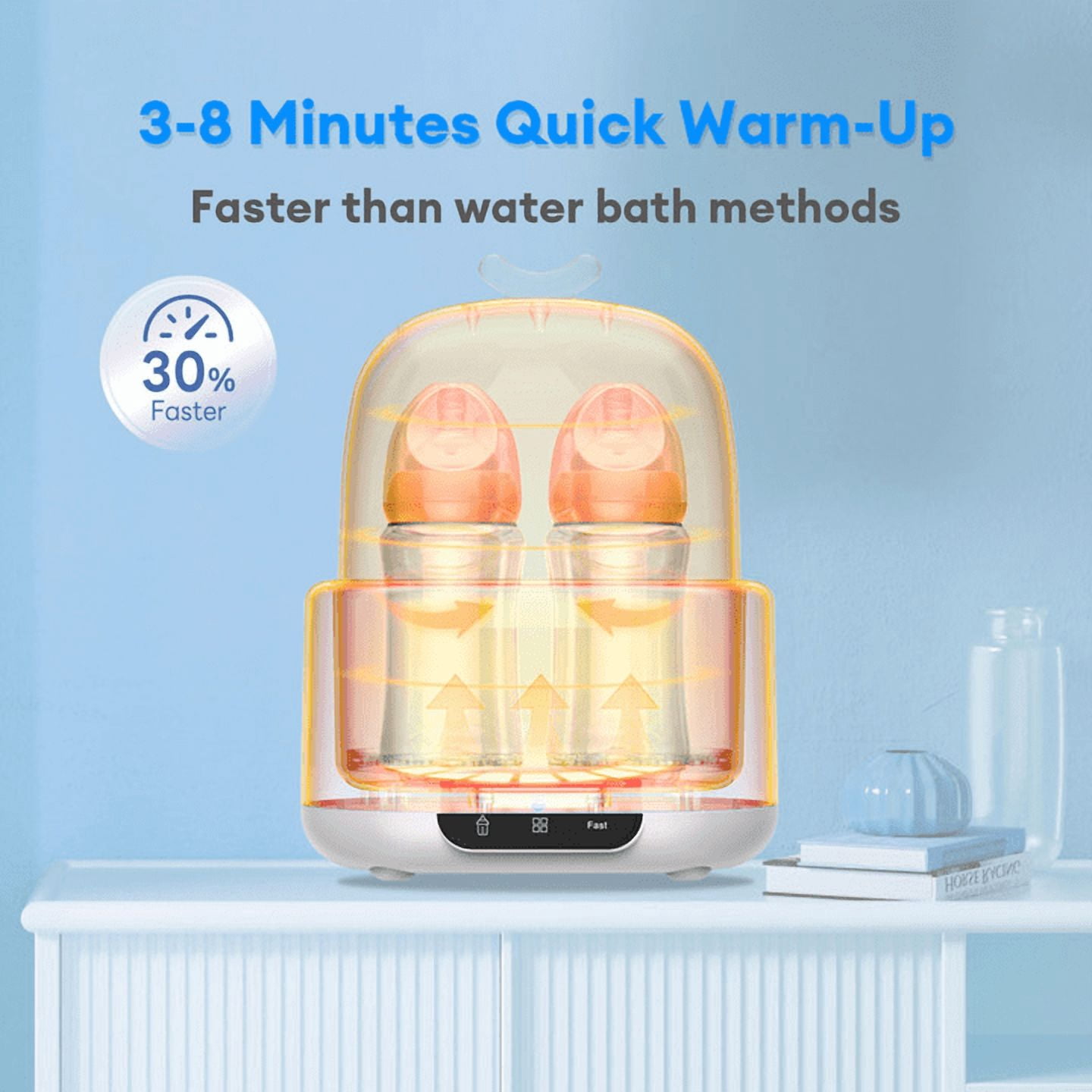 Horigen Electric Baby Bottle Warmer & Sterilizer with Smart Touch, Dual Function, White