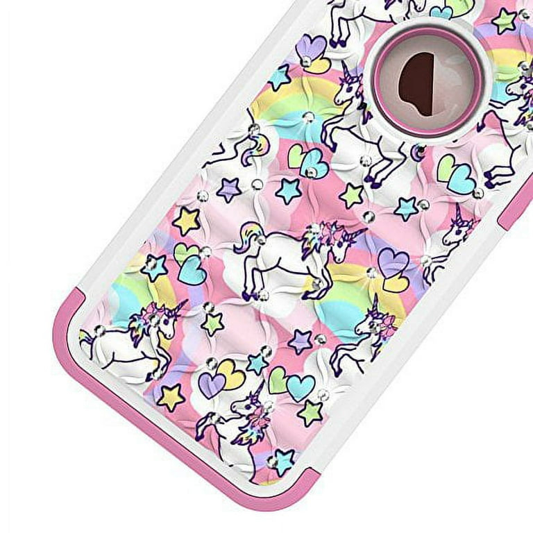 iPhone 5S Case, iPhone 5 Bling Case, Rainbow Unicorn Pattern