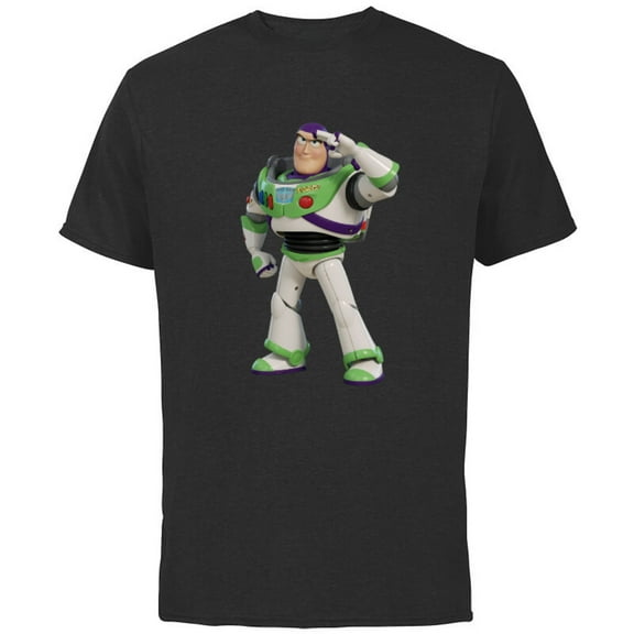 Disney Pixar Toy Story 4 Buzz Lightyear Hero Salute T-Shirt - Short Sleeve Cotton T-Shirt for Adults - Customized-Black