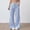 Sky Blue, variant on Striped Linen Pants Women Wide Leg Pant Elastic Waist Tie Up Lightweight Loungewear Casual Trousers Grey