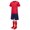 Red, variant on SBYOJLPB Football Training Suit for Kids Boys Girls Round-Neck Short Sleeve Top and Shorts with A Pair of Socks Summer Set