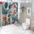 thumbnail image 7 of Orinice Shower Curtains Sets for Bathroom with Hooks Tropic Hibiscus Flower Banana Leaves Waterproof Polyester Fabric Machine Washable Durable Bathroom Decoration Curtain 36x72, 7 of 7
