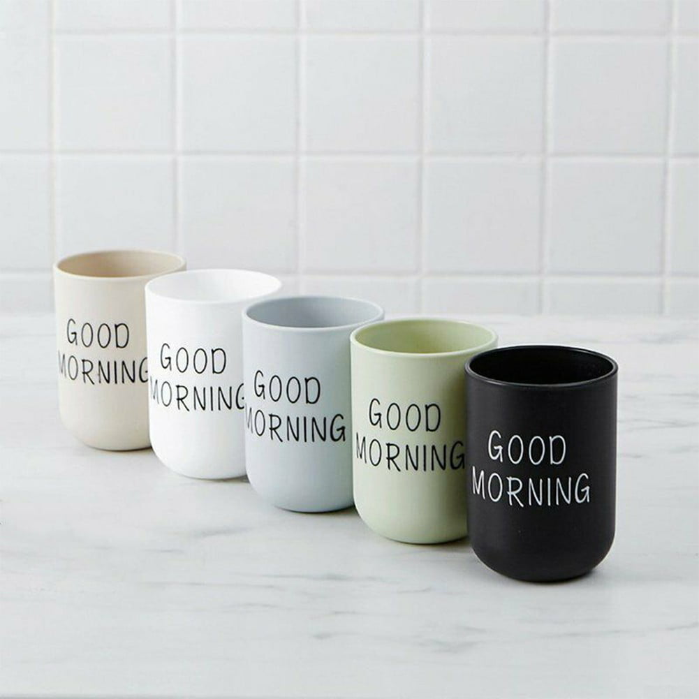 Bathroom Tumbler Good Morning Cup Toothbrush Holder Cup Travel Washing Water Cup 