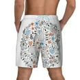 thumbnail image 3 of Kdxio Floral With Rabbits Print Men'S Swim Trunks With Compression Liner 7 Inch Inseam Quick Dry Swim Shorts, 3 of 7