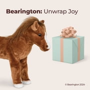 Bearington Blaze Plush Horse Stuffed Animal - 13.5 Realistic Stuffed Horses Plush Toys with Soft Brown Fur and White Hooves - Lifelike Cuddly Horse Plushies Gift for Kids, Toddlers and Animal Lovers