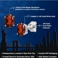 thumbnail image 2 of Gem Stone King 14K White Gold Red Garnet Double Notch Stud Earrings | 1.74 Cttw | Gemstone January Birthstone | Oval 7X5MM | Gold Earrings for Women Men, 2 of 6