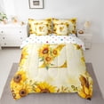 thumbnail image 2 of jejeloiu Letter Z Monogrammed Bedding Comforter Set 7-Piece,Rustic Flower Print King Bedding Sets,Retro Yellow Sunflower Bed Sheets For Child,Microfiber Room Decorative Reversible, 2 of 8