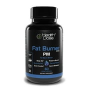 Fat Burner Dose Pm Night-Time by HealthDose, 60 Vegetarian Capsules - 2 Month, 7 Keto, Melatonin, Magnesium, White Kidney, Relaxing Natural Sleep and Appetite Support, Weight Loss for Men & Women.
