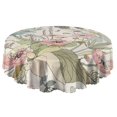 thumbnail image 5 of Round Tablecloth 60 Inch flower Tablecloth Polyester Waterproof Stain Wrinkle Free for Dining Area, 5 of 5