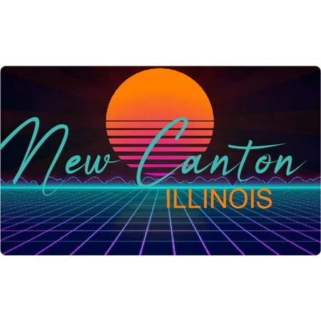 

New Canton Illinois 4 X 2.25-Inch Fridge Magnet Retro Neon Design
