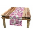 thumbnail image 1 of Nature Table Runner, Spring Themed Mosaic Texture Peony Flowers Floral Soft Colors Art, Dining Room Kitchen Rectangular Runner, 3 Sizes, by Ambesonne, 1 of 2