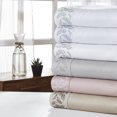 thumbnail image 2 of Naples 4 Piece King Size Feather Hem Cotton Sheet Set The Urban Port, Silver and Gray, 2 of 2