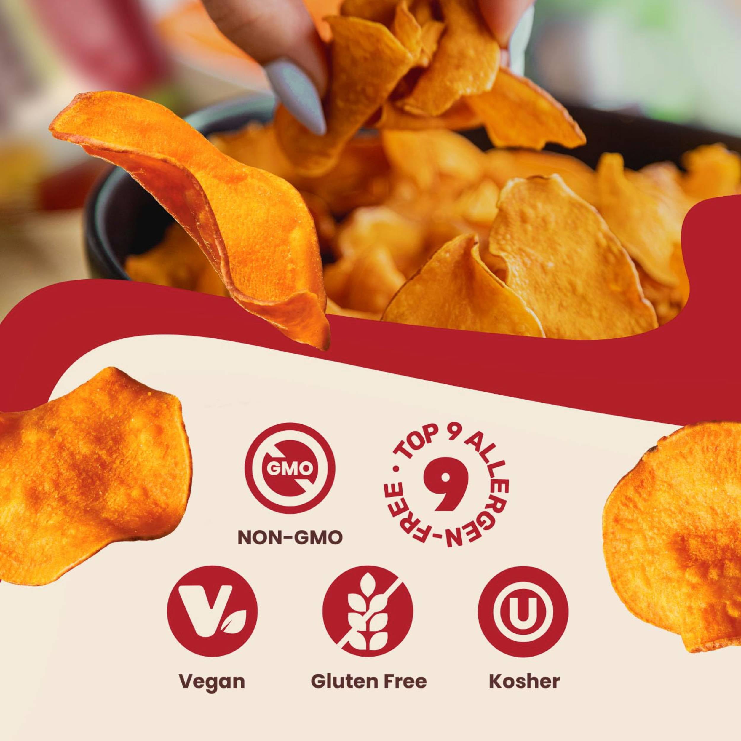 Jackson's Sweet Potato Spicy Jalapeno Chips, Avocado Oil, Free of Top 9 Allergens, Vegan, 5 oz