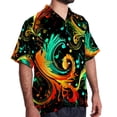 thumbnail image 2 of Note Men's Casual Poplin Printed Button Down Short Sleeve Summer Beach Shirts - Unisex, 2 of 6