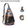 thumbnail image 3 of Jungle Floral Sling Backpack - Exotic Monstera & Flowers Design Crossbody Bag, Fashionable Pack, 3 of 4
