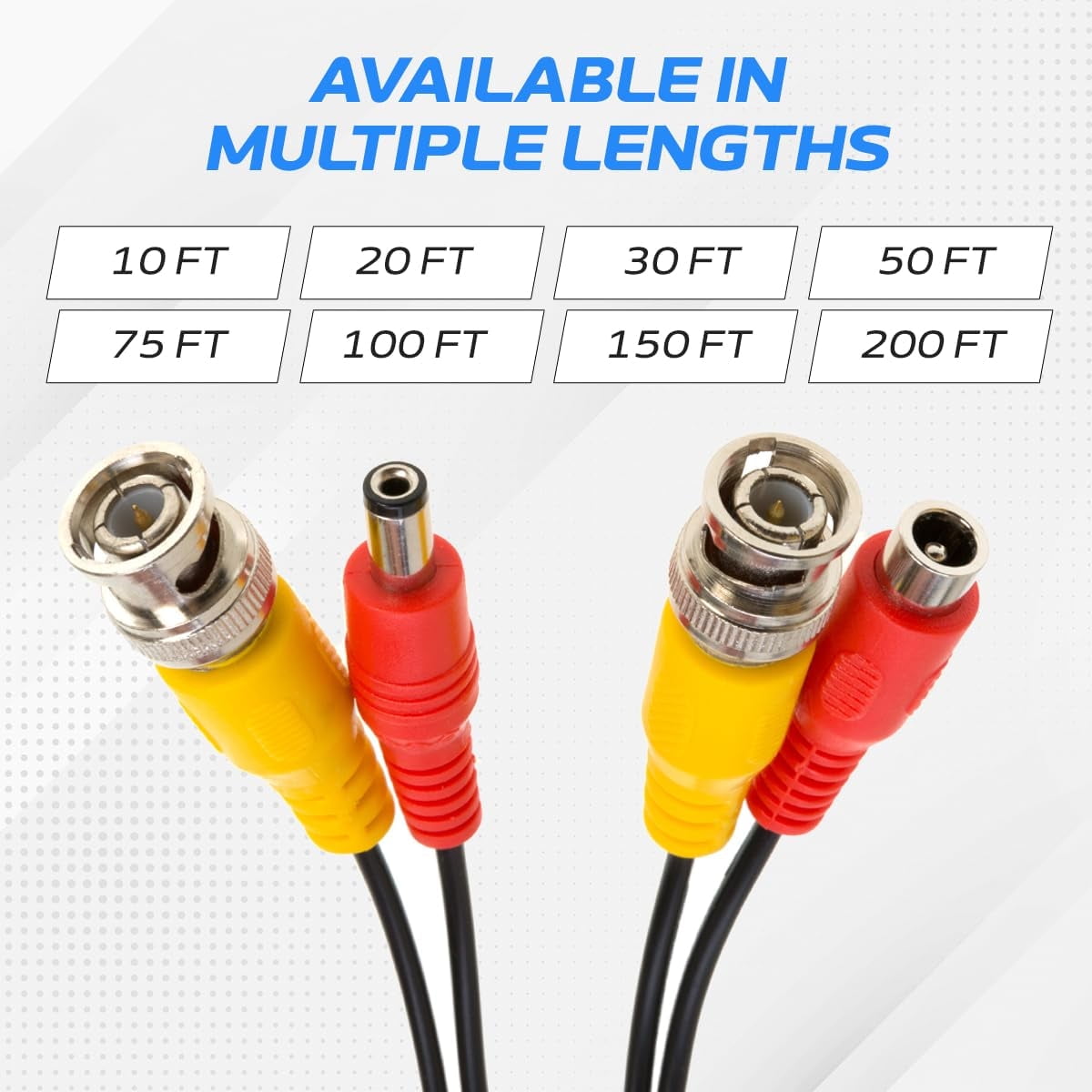 4 Pack of 100FT Premade BNC Video Power Cable – Black Plug & Play Extension Cord for CCTV Cameras, DVRs, Security Systems, Surveillance Equipment, Cables Direct Online