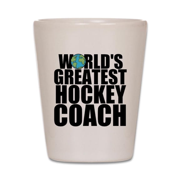 CafePress - World'S Greatest Hockey Coach - White Shot Glass, Unique and Funny Shot Glass