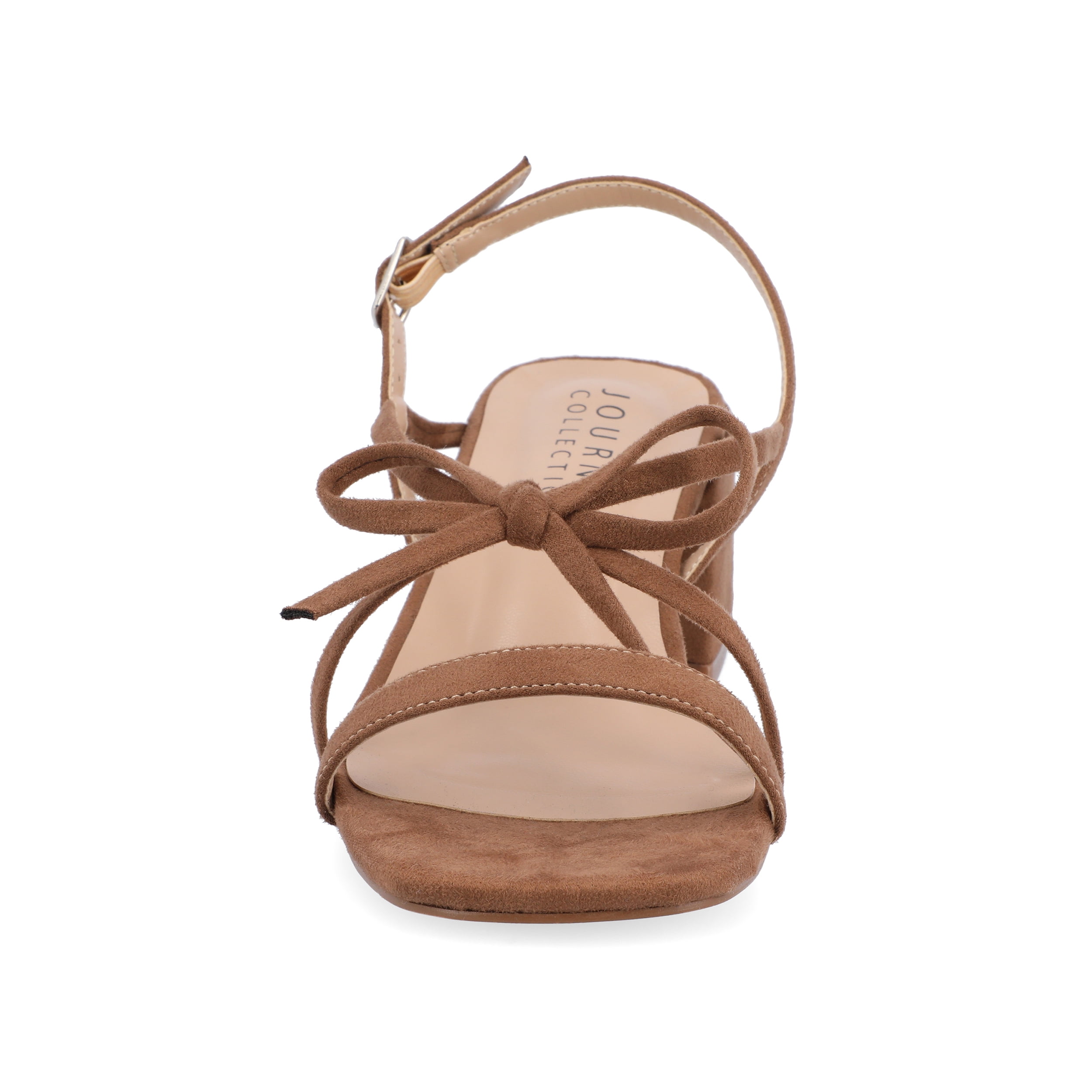 Journee Womens Amity Sling Back Multi Strap Block Heel Dress Sandals