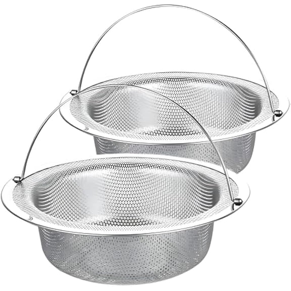 2 Pack Stainless Steel Sink Strainer Basket  Fine Mesh Drain Protector for Kitchen  Anti-Clog Rustproof Design  Dishwasher Safe Heavy Duty
