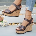 thumbnail image 5 of SACFOF Wide Width Platform Wedge Sandals for Women: Comfortable Low Heel Open-Toe Summer Shoes with Adjustable Ankle Strap, 5 of 6