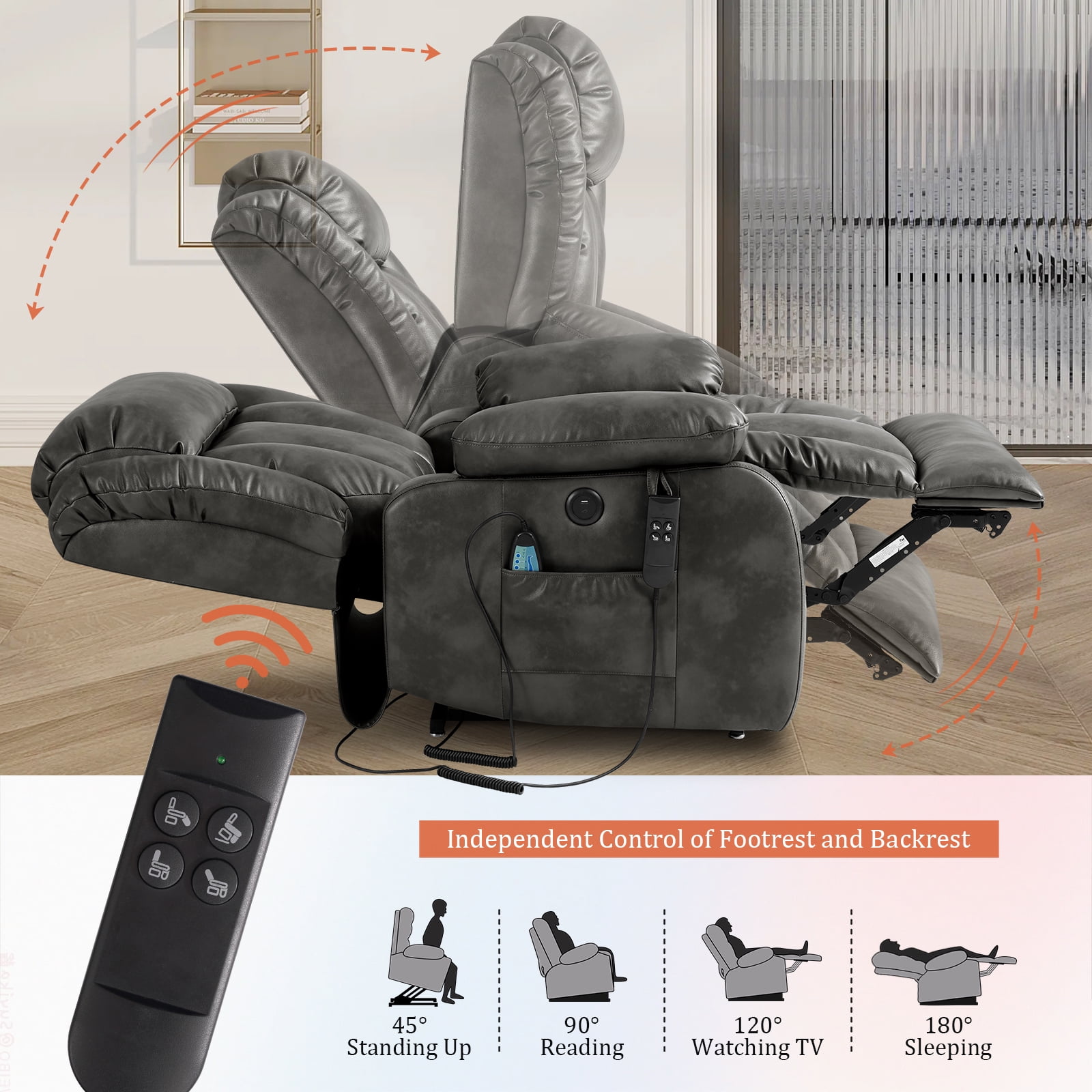 Recliner with separate 2025 foot and back controls