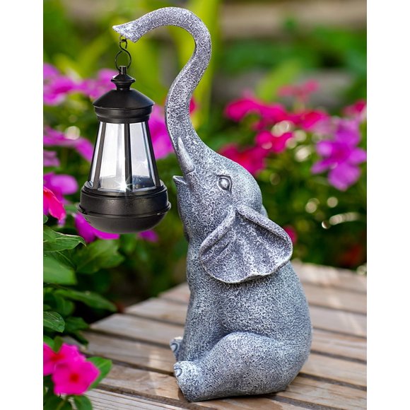 Estatua de elefante Goodeco para decoración de jardín, 28 cm, ideal como regalo