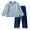 Blue*, variant on OSOLU Children Girls Clothing Sets Long Sleeve Warm Solid Color Homewear Soft Relaxed Classic Outfit Sets