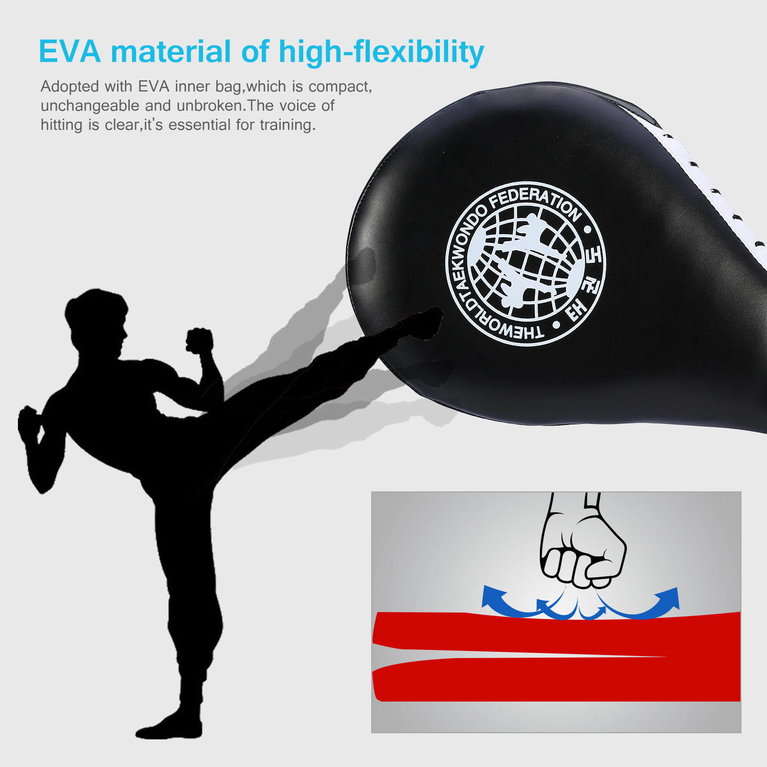 Details about   Durable Taekwondo Block Target Exercise Device Foot Kickboxing Punching Cushion 