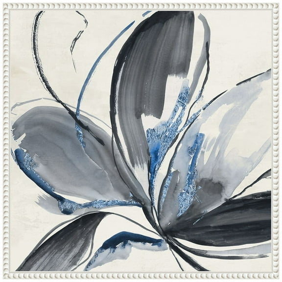 Amanti Art Grey Glory II Blue Framed Canvas Wall Art Print