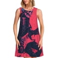 thumbnail image 1 of Fotbe Rock Skull Guitarist Vestido de Verano sin Mangas para Mujer – Vestido Midi Línea A, Estilo Camiseta Floral, Vestido Playero Casual y Fluido, 1 of 7