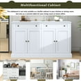 thumbnail image 2 of MEETFAV Kitchen Sideboard Storage Buffet Cabinet with 2 Drawers & 4 Doors Adjustable Shelves for Dining Room, Living Room, White, 2 of 6
