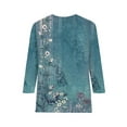 thumbnail image 3 of Innerwin Hauts Imprimé Floral T-Shirt Femme Col Rond Ample Bleu Ciel TG, 3 of 4