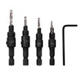 thumbnail image 1 of 1 Set Hexagonal Shank Woodwork Hole Opener Countersunk Drill Bit Drilling Tool For Screw Sizes #5 #6 #8 #10 #12, (4Pcs / 5Pcs), 1 of 8